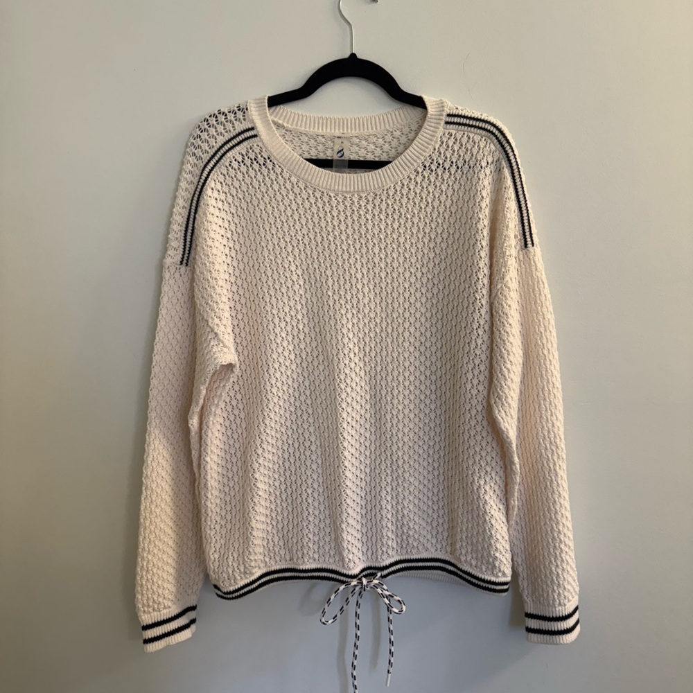 Lou & Grey Cream and Black Crew Neck Sweater